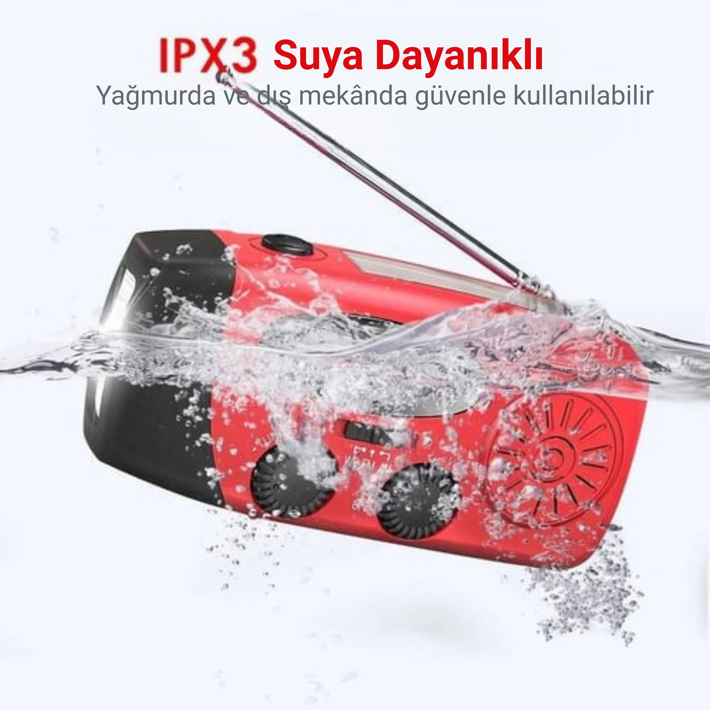 Acil Durum Radyosu – Telefon Şarjlı & Güneş Enerjili