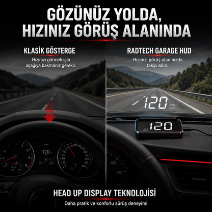RadTech Garage Head Up Display Cama Yansıtmalı Hız Göstergesi